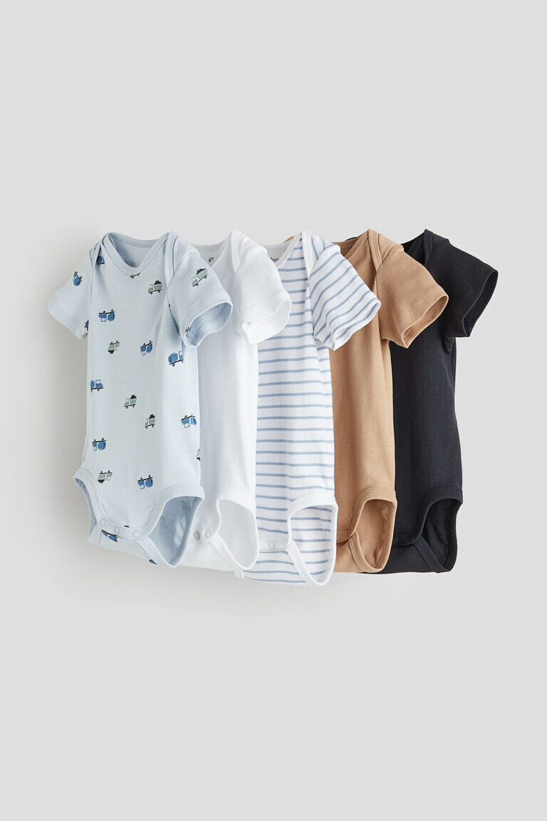 

5 пар хлопковых боди H&M, бежевый