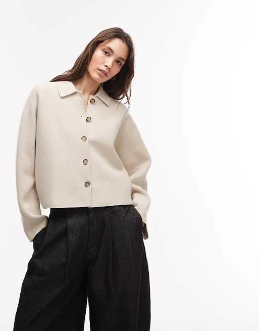 

Светло-бежевая короткая куртка из чистого хлопка ARKET