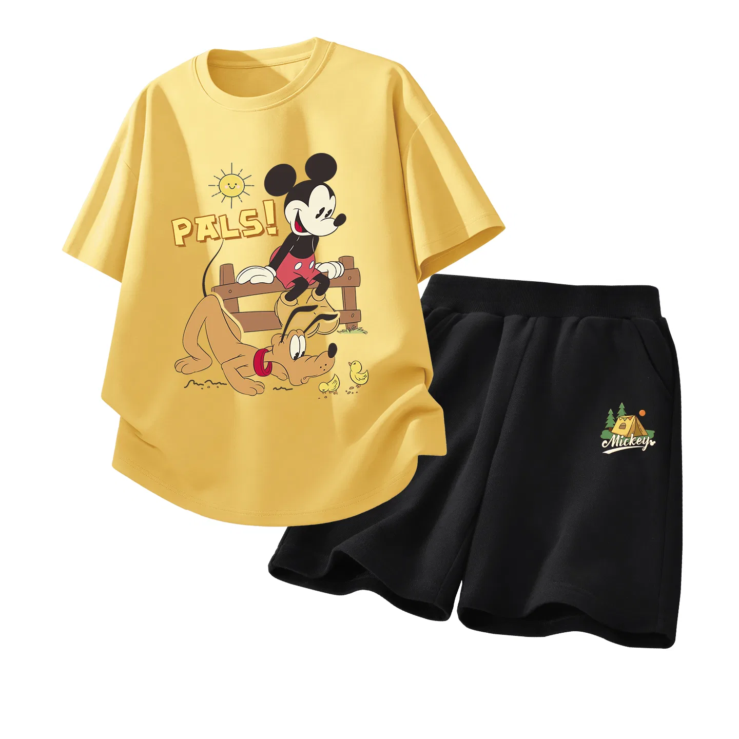 Спортивный костюм Kids Disney Casual Sportswear Crew Neck Thin желто-черный