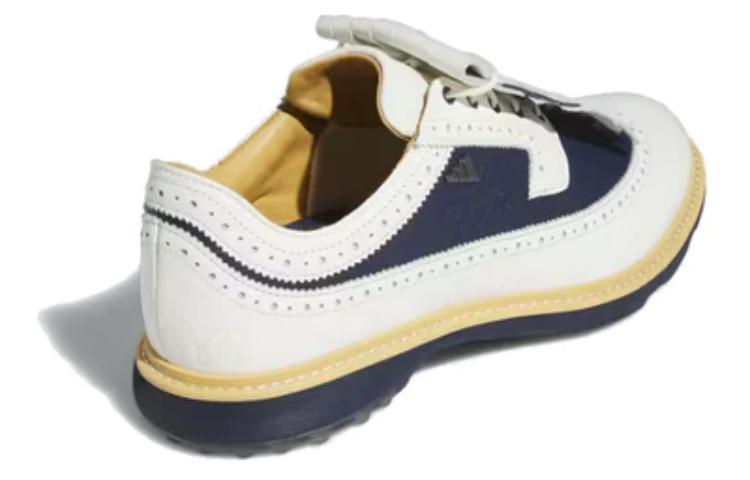 Мужские бесшиповые туфли для гольфа Malbon Golf Adidas, экрю/синий/Jade зеленый — фото 4