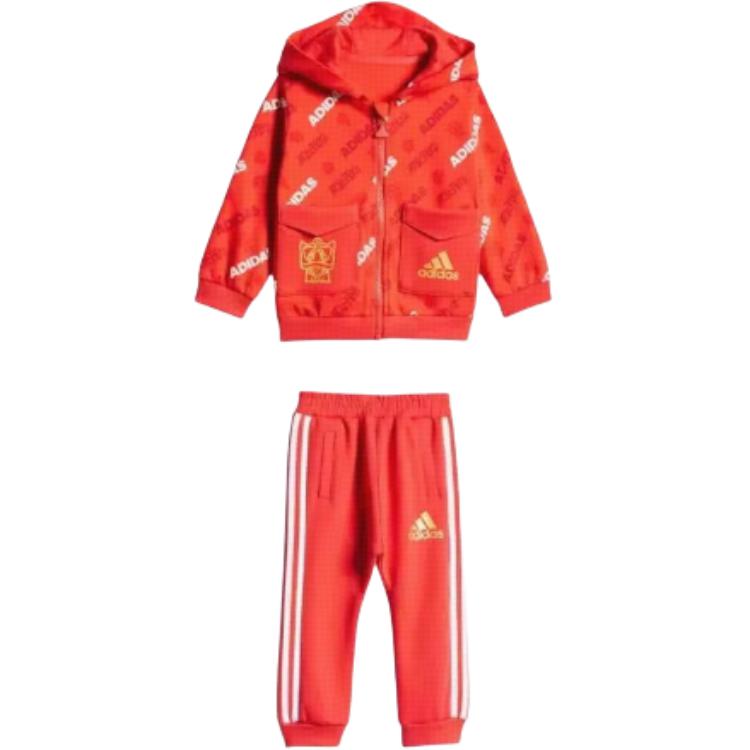 

Adidas Повседневный спортивный костюм красный для младенцев и малышей