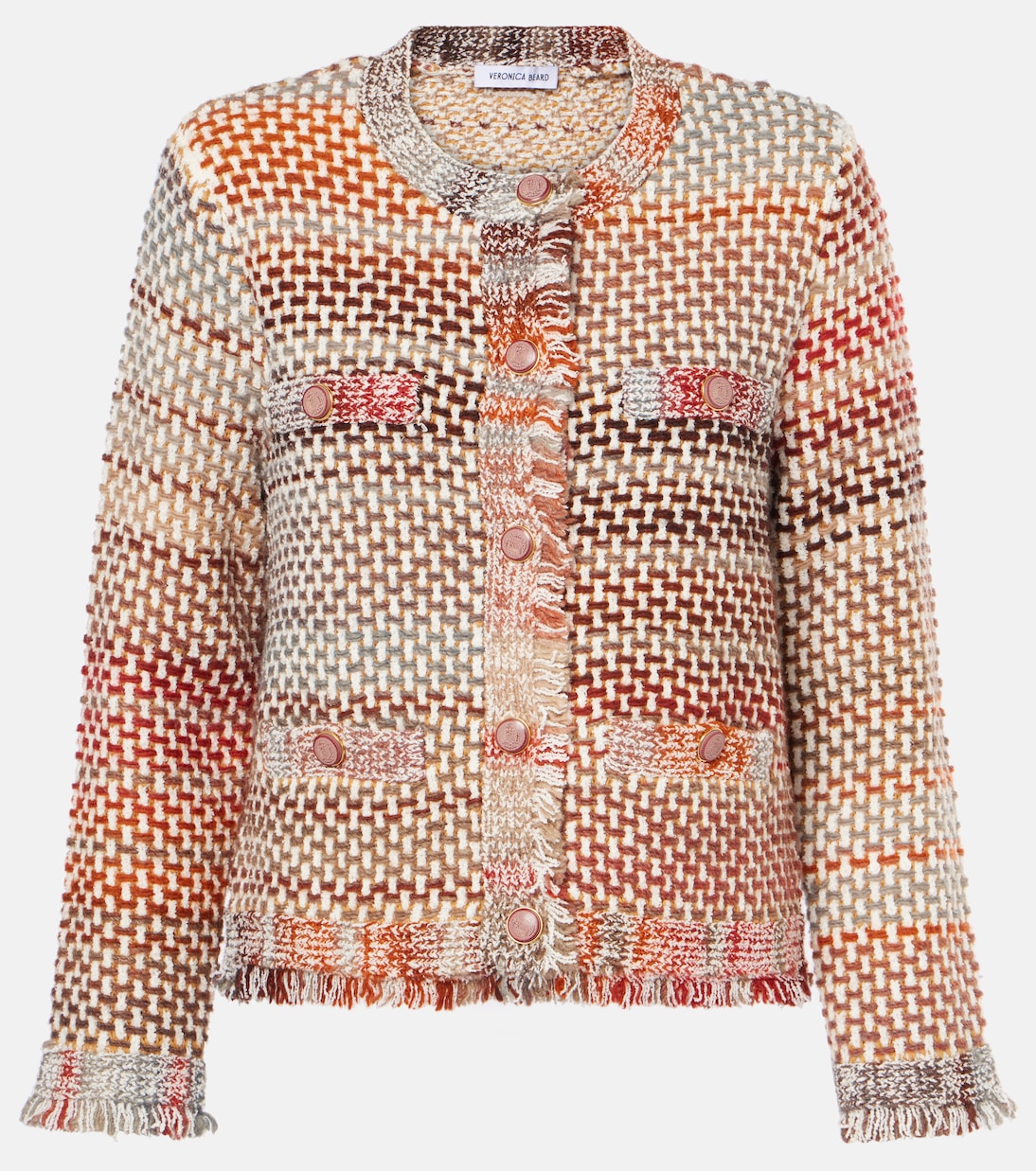

Жакет из смесовой пряжи хлопка и шерсти Sariyah Veronica Beard, Red Multi