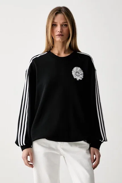 Худи женское свободного кроя Adidas Originals, черный