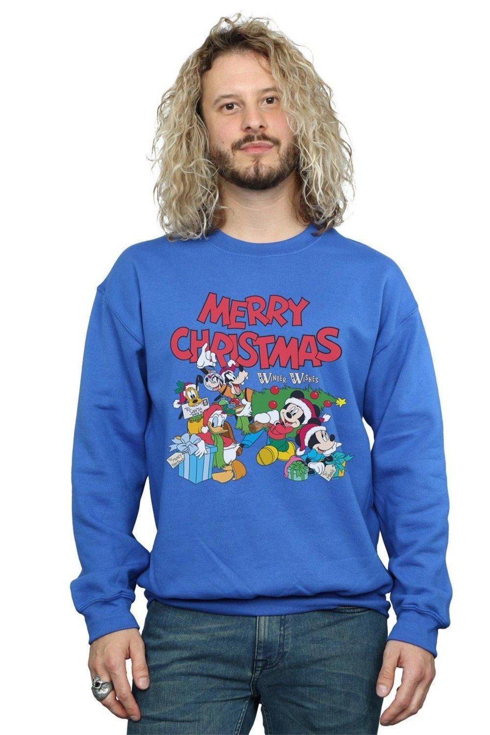 

Толстовка с надписью «Mickey And Friends Winter Wishes» Disney, синий