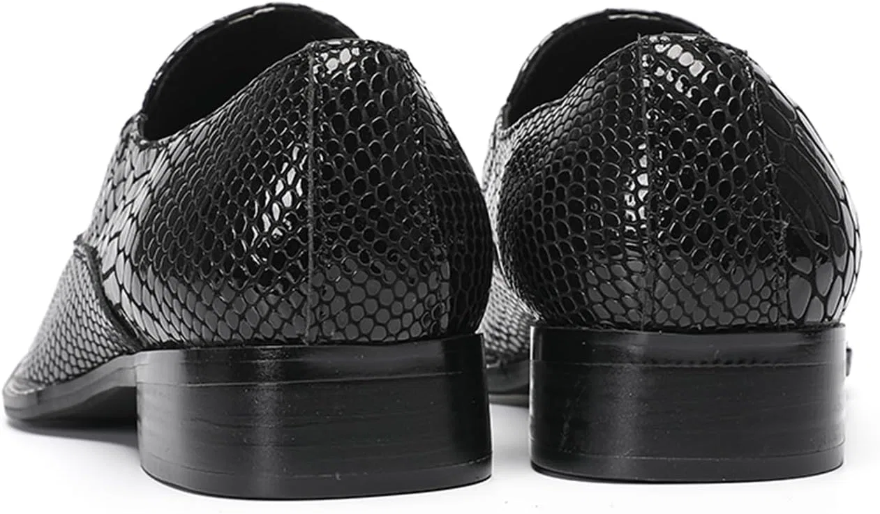 Туфли Shoes, Breathable Leather Shoes, Metal Cap Shoes, Comfortable Handmade Banquet Shoes for Party, Leisure and Business HGTREDPK, Black — фото 4