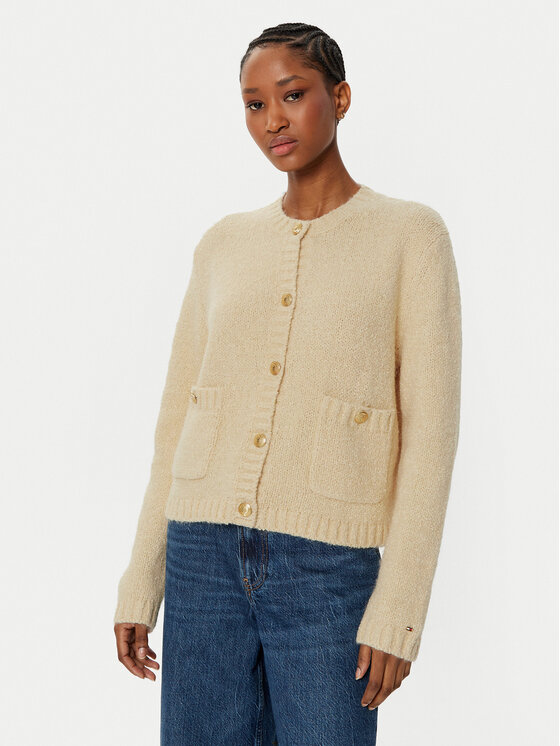 

Кардиган обычного кроя WW0WW44473 Tommy Hilfiger, бежевый