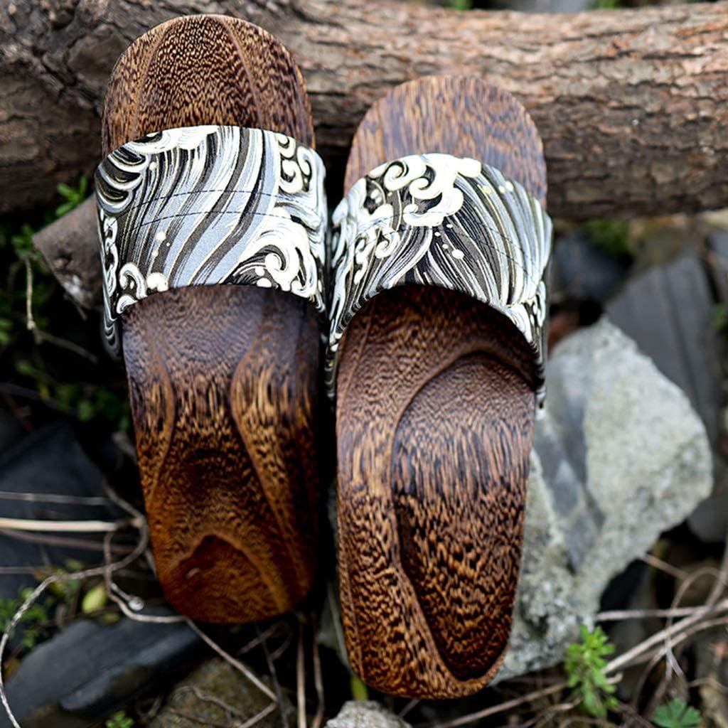 

Мужские тапочки YXCKG, шлепанцы, сандалии, традиционные японские сандалии гета, деревянные сабо, пляжные тапочки-шлепанцы с деревянной подошвой (цвет: B, размер: S), Small A