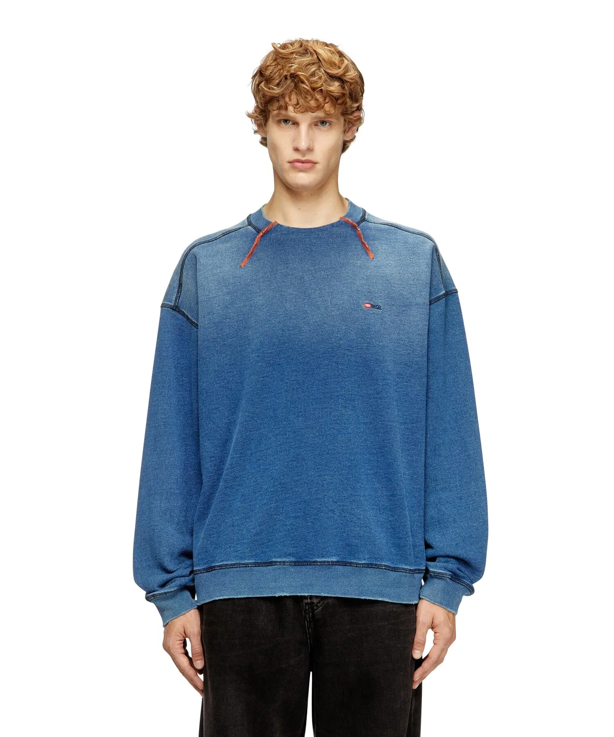 Свитшот Relaxed Fit S-CRAO-BOXT, хлопок, индиго