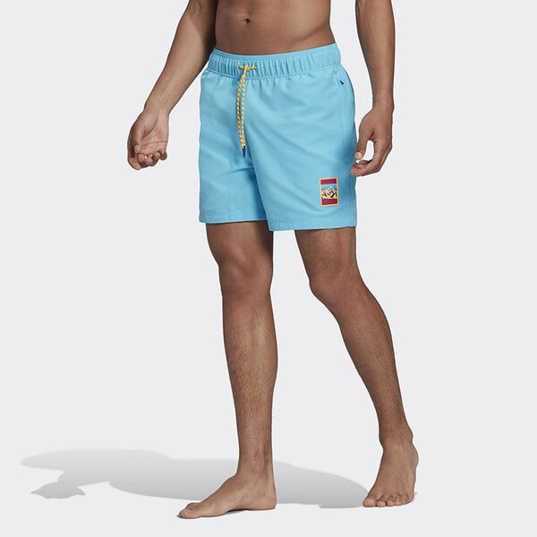 Шорты originals printing causual sports ventilate short pant male blue Adidas, голубой — фото 3