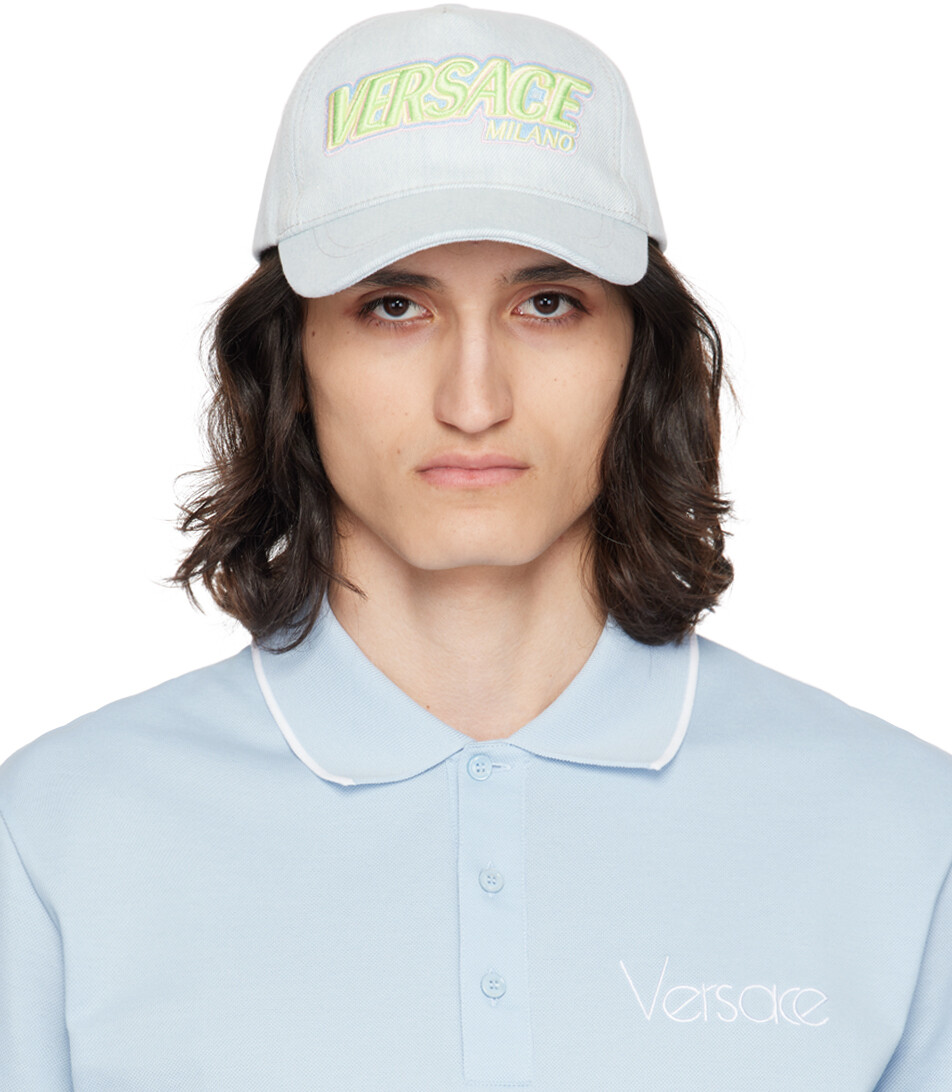 

Синяя бейсболка из денима Versace