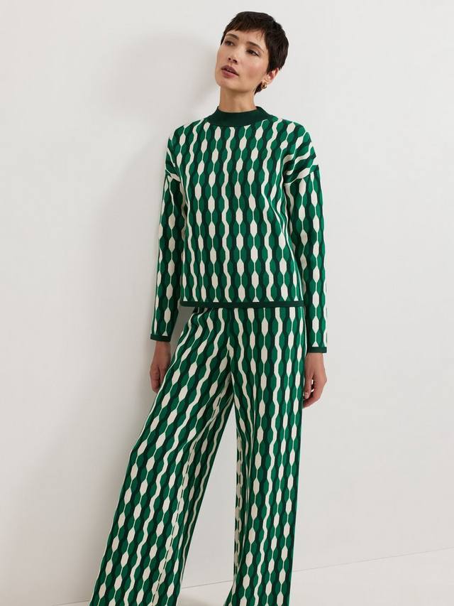 

Топ из геометрического трикотажа пейтон Phase Eight, цвет Green/White