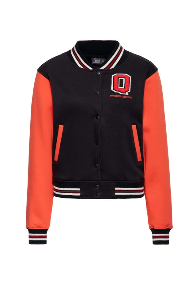 

Куртка колледжа с контрастными рукавами дикий бунтарь Queen Kerosin, черный