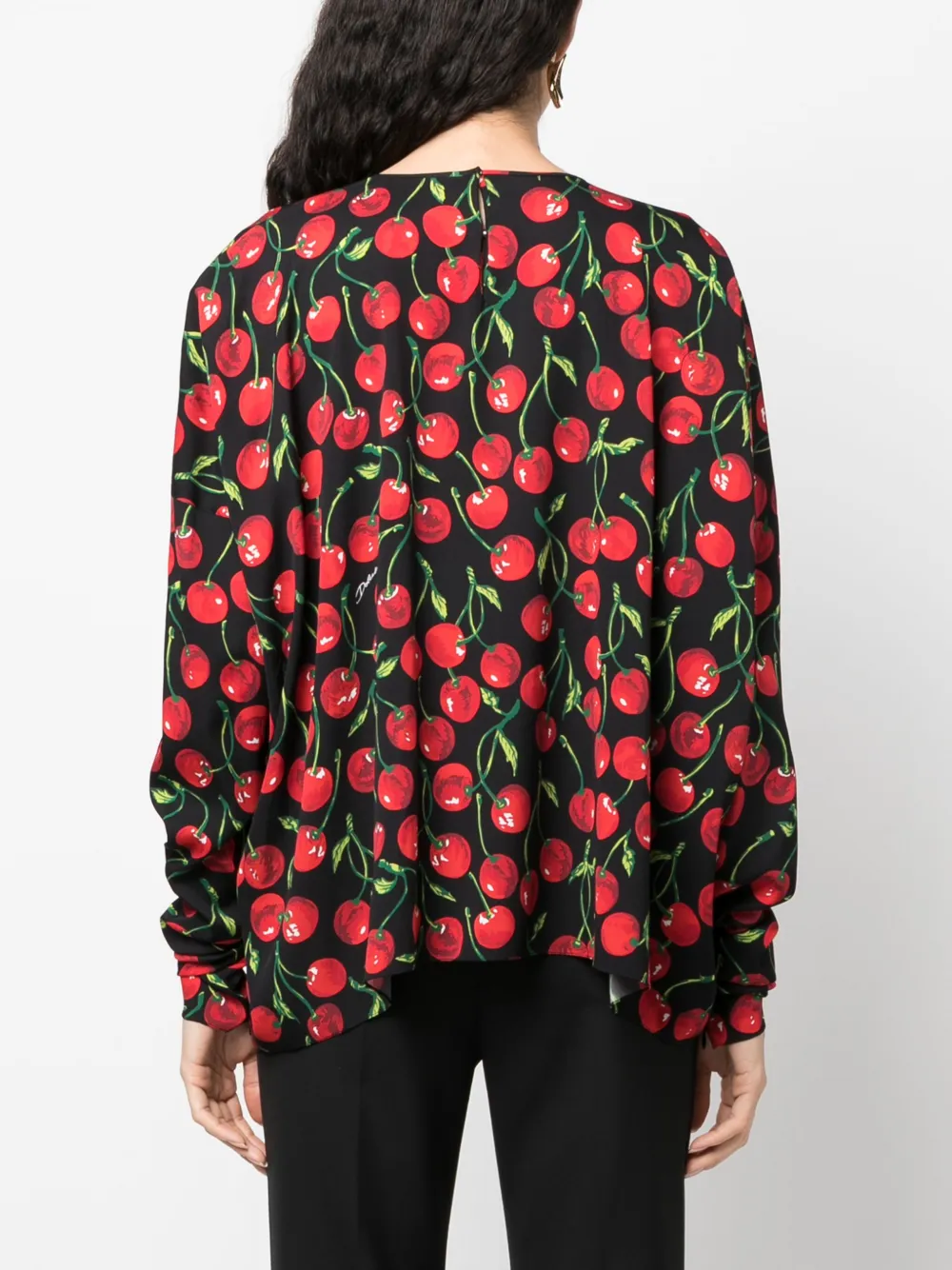 Блузка с длинными рукавами и принтом DOLCE & GABBANA, красный — фото 4