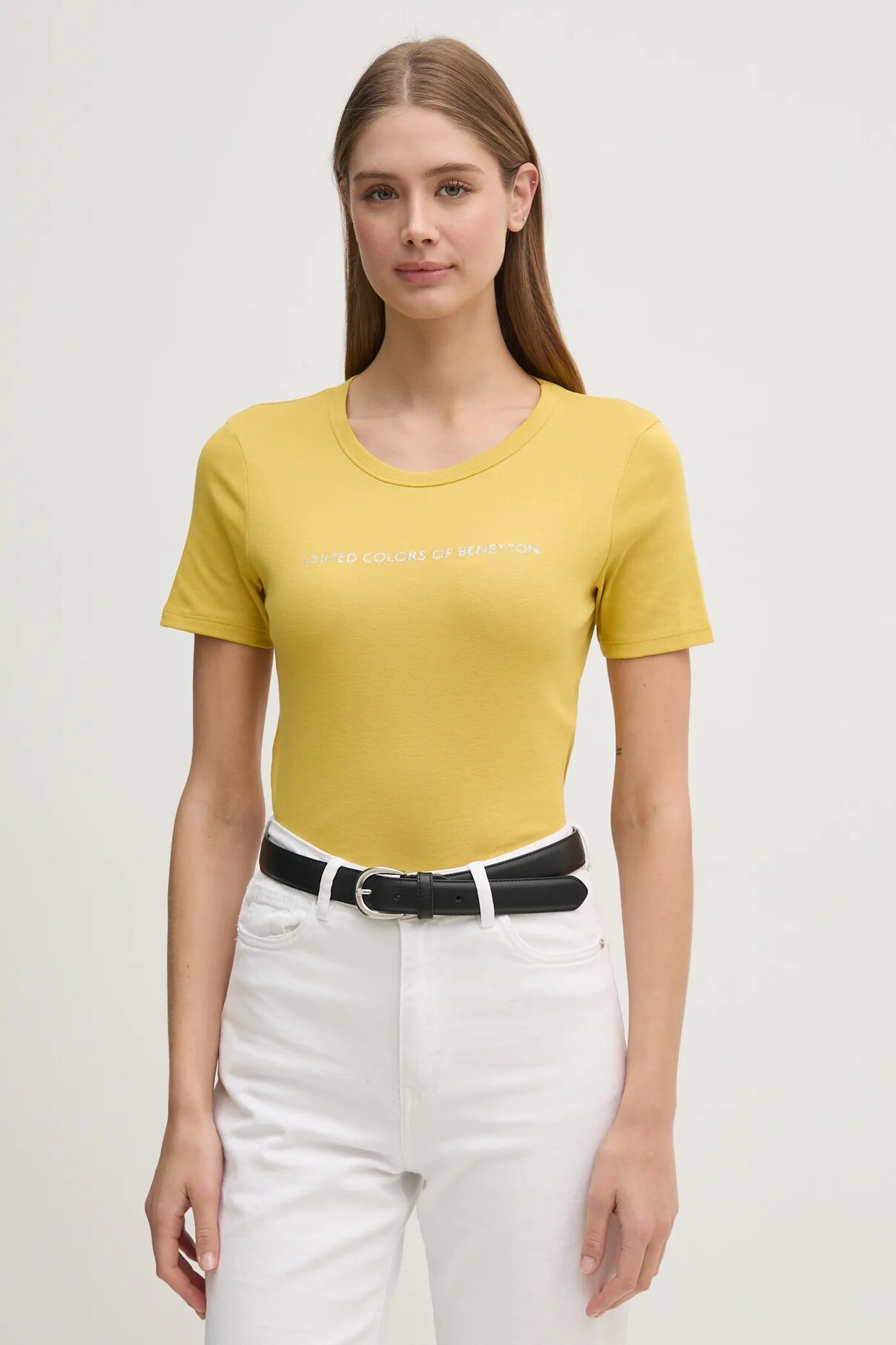 

Футболка из хлопка United Colors Of Benetton, желтый