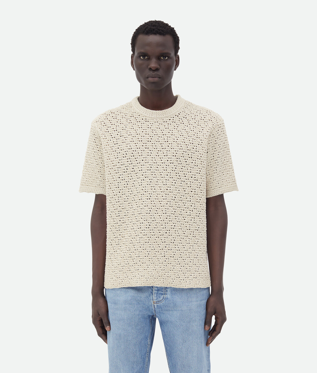 

Футболка из хлопка, связанная крючком Bottega Veneta
