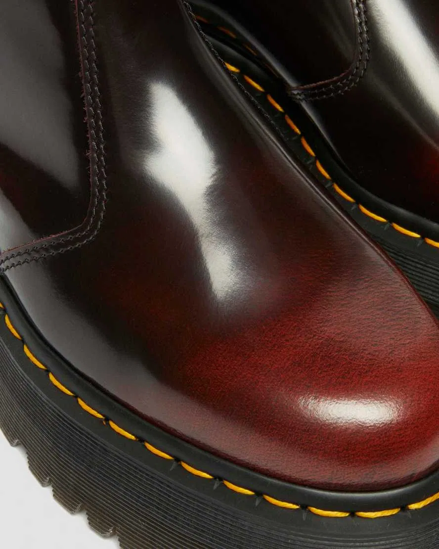 2976 Quad Arcadia Кожаные ботинки челси на платформе Dr Martens, красный — фото 4