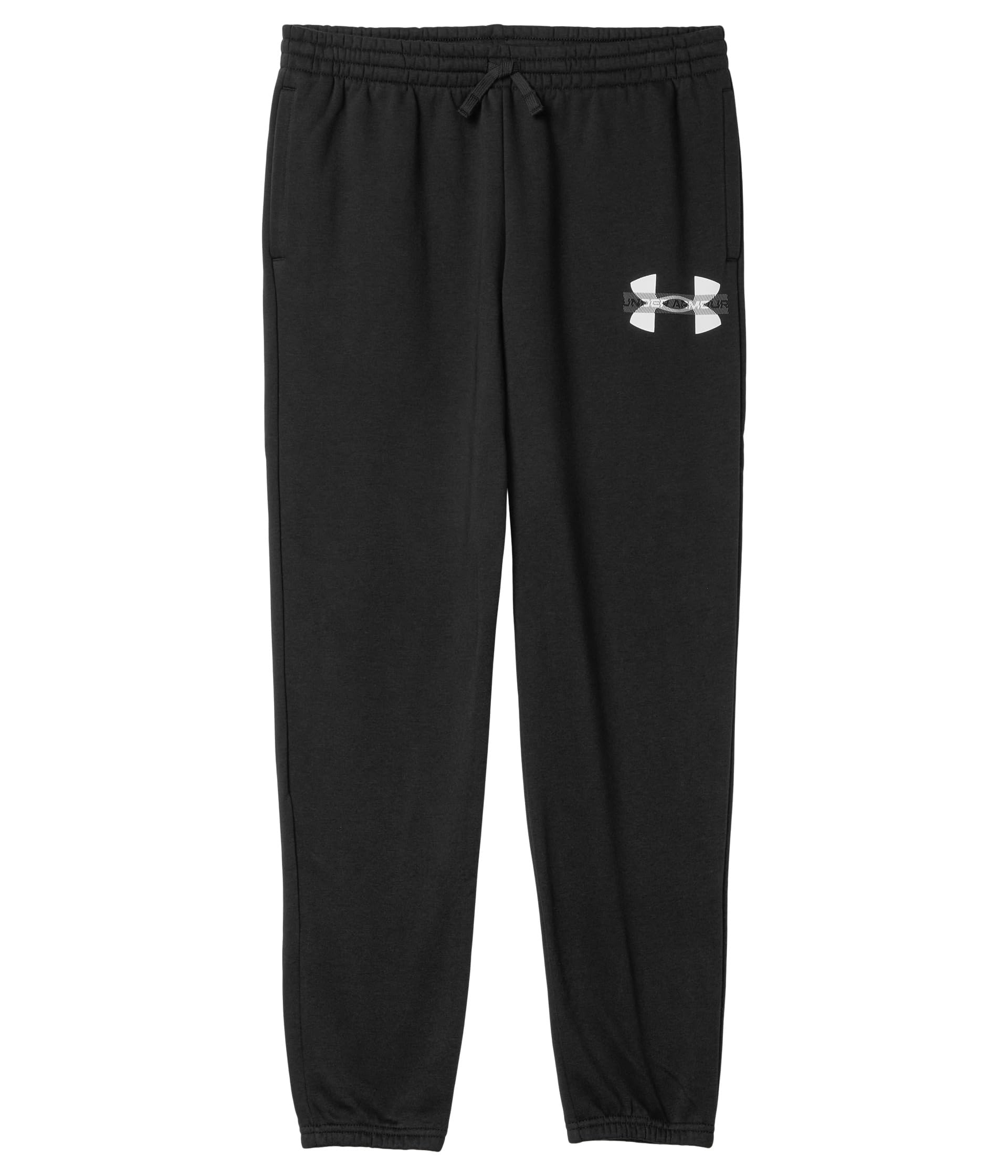 

Брюки Under Armour Kids Rival Fleece Colorblock Graphic Joggers, черный/белый