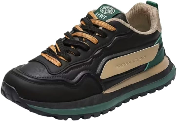 

Мужские дышащие кроссовки весна 2025 года с низким верхом - толстая амортизирующая резиновая подошва, верх из суперфибрового синтетического материала, шнуровка, для активного отдыха и повседневного ношения (бежевый/синий/зеленый) Clolinde