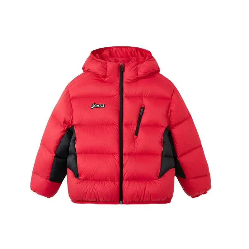 

Детская пуховая куртка с капюшоном, утепленная, с микростретчем ASICS, 1003 china красный