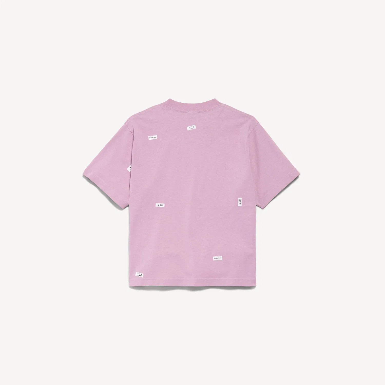 Женская футболка 520 Stickers среднего кроя в цвете Old Pink/white BALENCIAGA — фото 2
