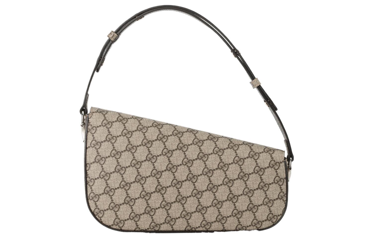 Сумка через плечо GUCCI из канваса с кожаными деталями — фото 3