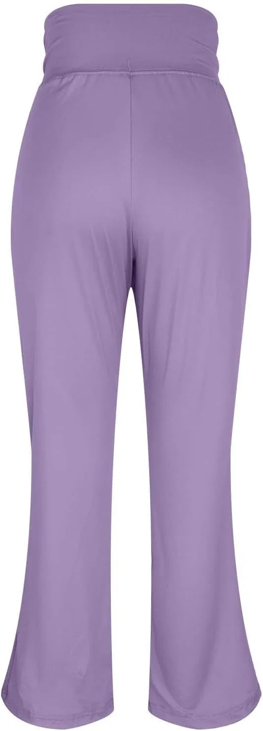 Утепленные лосины с флисовой подкладкой Women Thermal Flare Yoga Pants Bootcut с высокой талией, утолщенные брюки Bell Bottom для тренировок в спортзале Generic, фиолетовый — фото 3