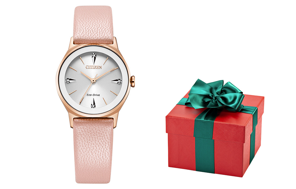 

CITIZEN Часы Ecology Drive Collection Light Powered Quartz Movement Cow Leather Strap Watch Women's Watch White Dial