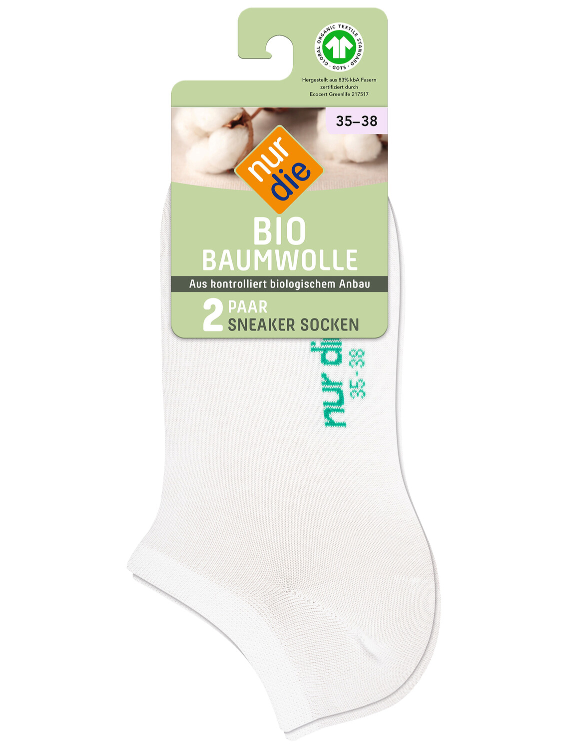 

Носки Nur Die Sneaker Bio Baumwolle GOTS Sneaker, белый