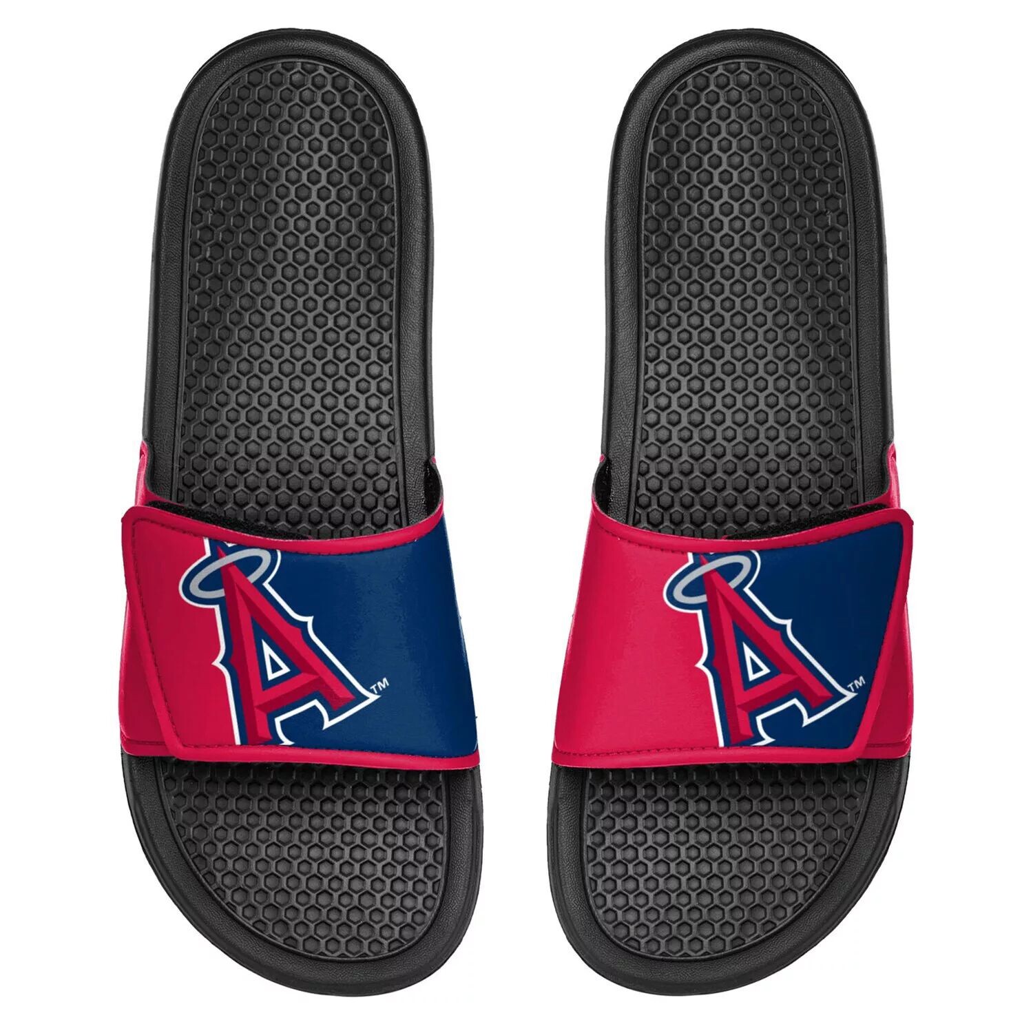 

Молодежные шлепанцы Legacy с цветными блоками и большим логотипом FOCO Los Angeles Angels Unbranded