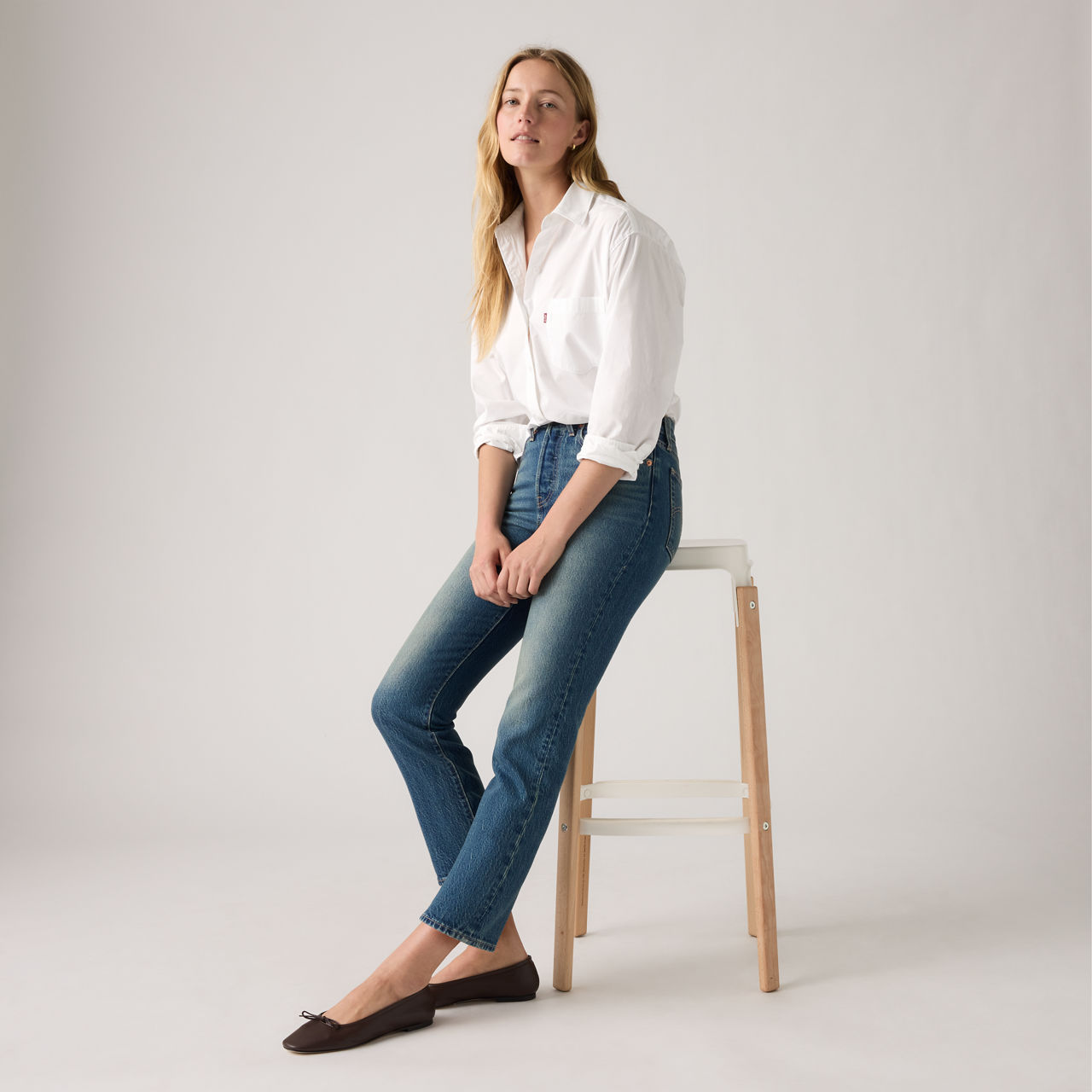 

Женские джинсы Wedgie Straight Ankle Levi's, Outer Point - Medium Wash