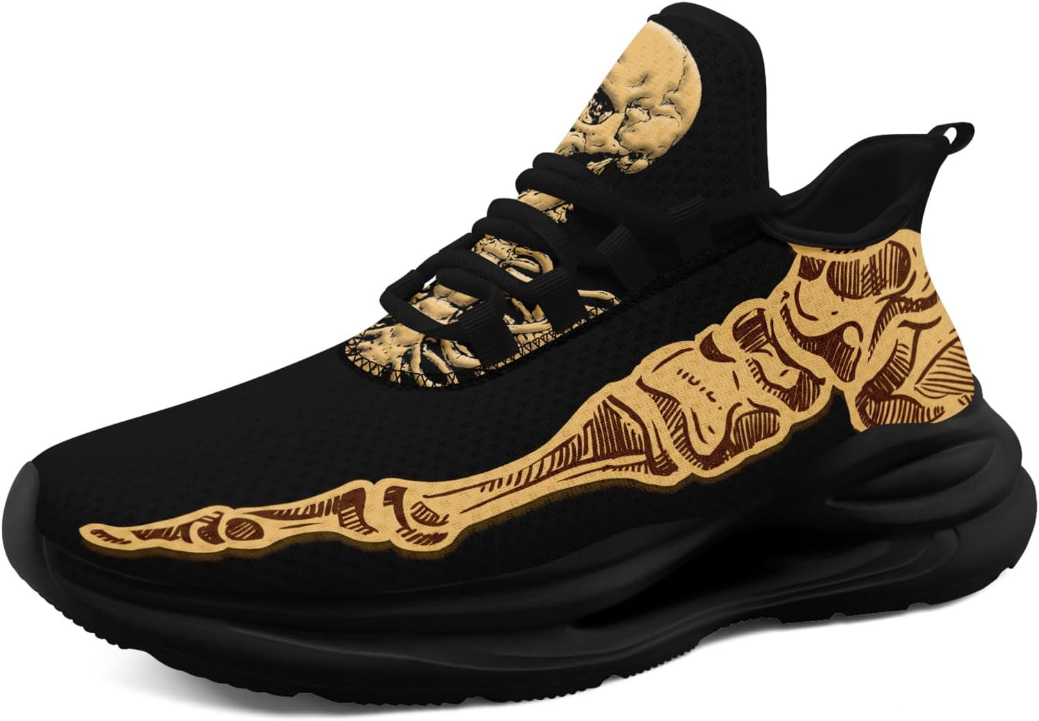 

Кроссовки с черепом для мужчин и женщин, стильная элегантность, готические графические повседневные спортивные кроссовки для тенниса и тренировок Awsole, черный/оранжевый