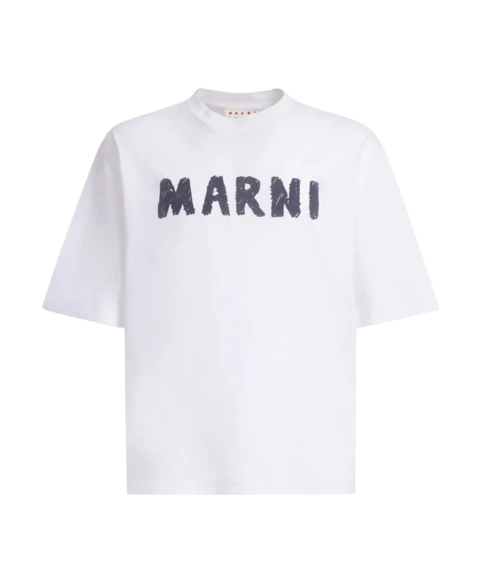 

Футболка с логотипом и круглым вырезом Marni, белый