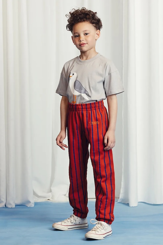 

Детские хлопковые спортивные брюки Mini Rodini, красный