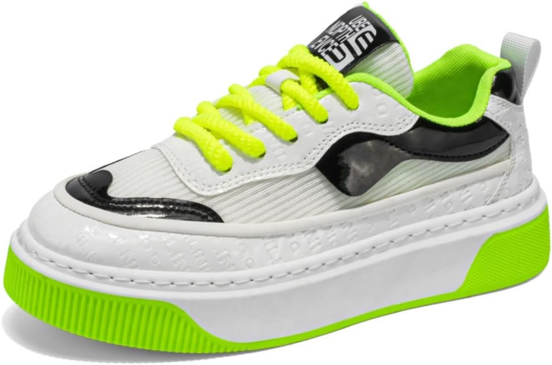 

Стильные кроссовки Y2K из лакированной кожи с поднятой подошвой на 5 см, удобные и прочные для ежедневной носки и повседневных прогулок, с уникальным дизайном для модников Ctkvbmeoi, зеленый