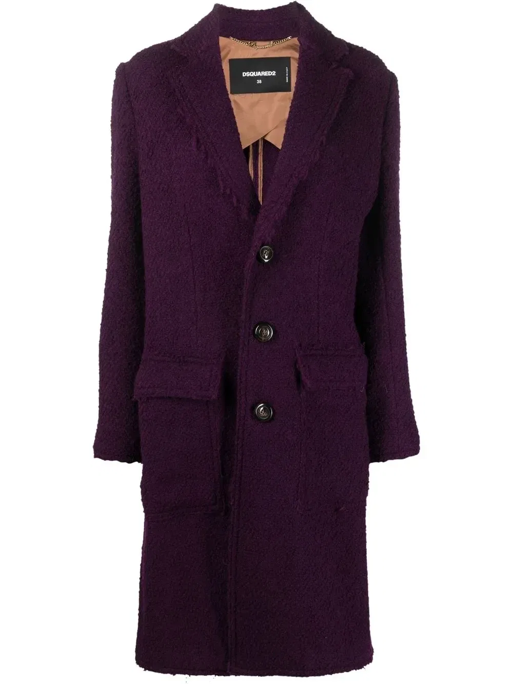 Однобортное пальто Dsquared2, фиолетовый
