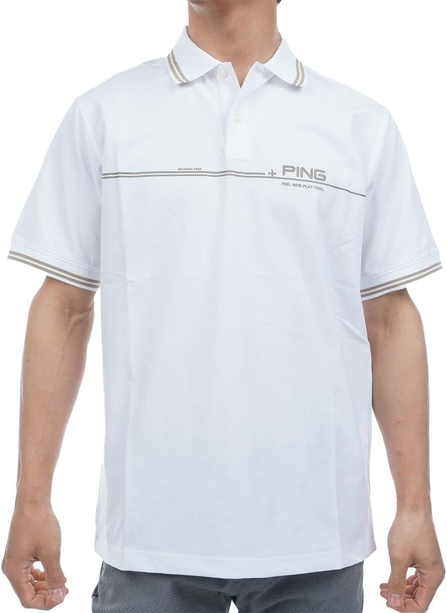 

Мужская рубашка-поло Ping с коротким рукавом (влагоотводящая, быстросохнущая) / для гольфа / 621-5160301, белый
