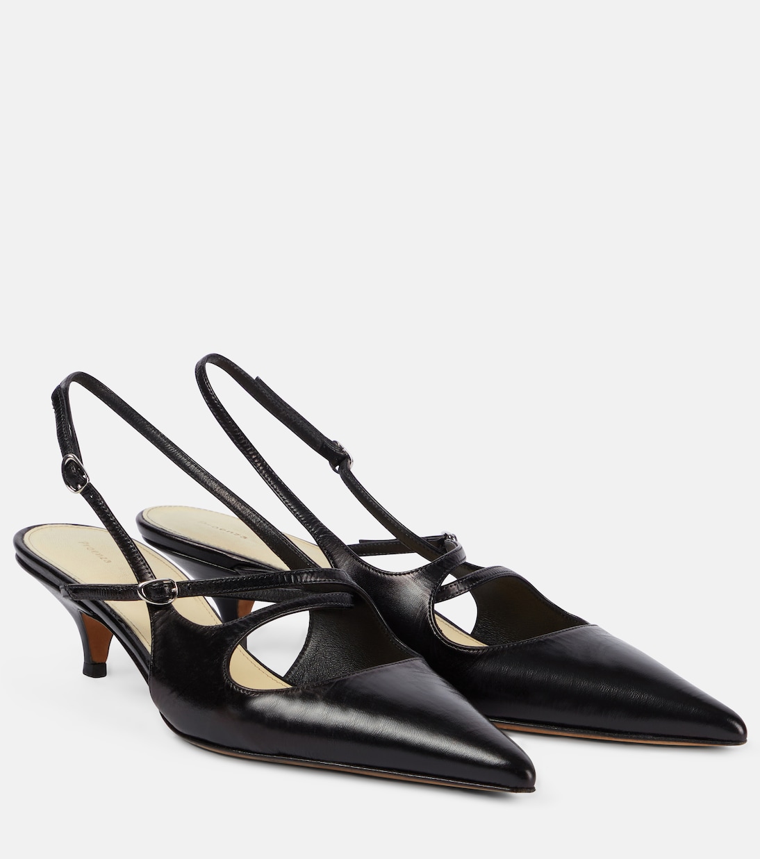 Туфли-лодочки из кожи Slash с открытой пяткой Proenza Schouler, черный