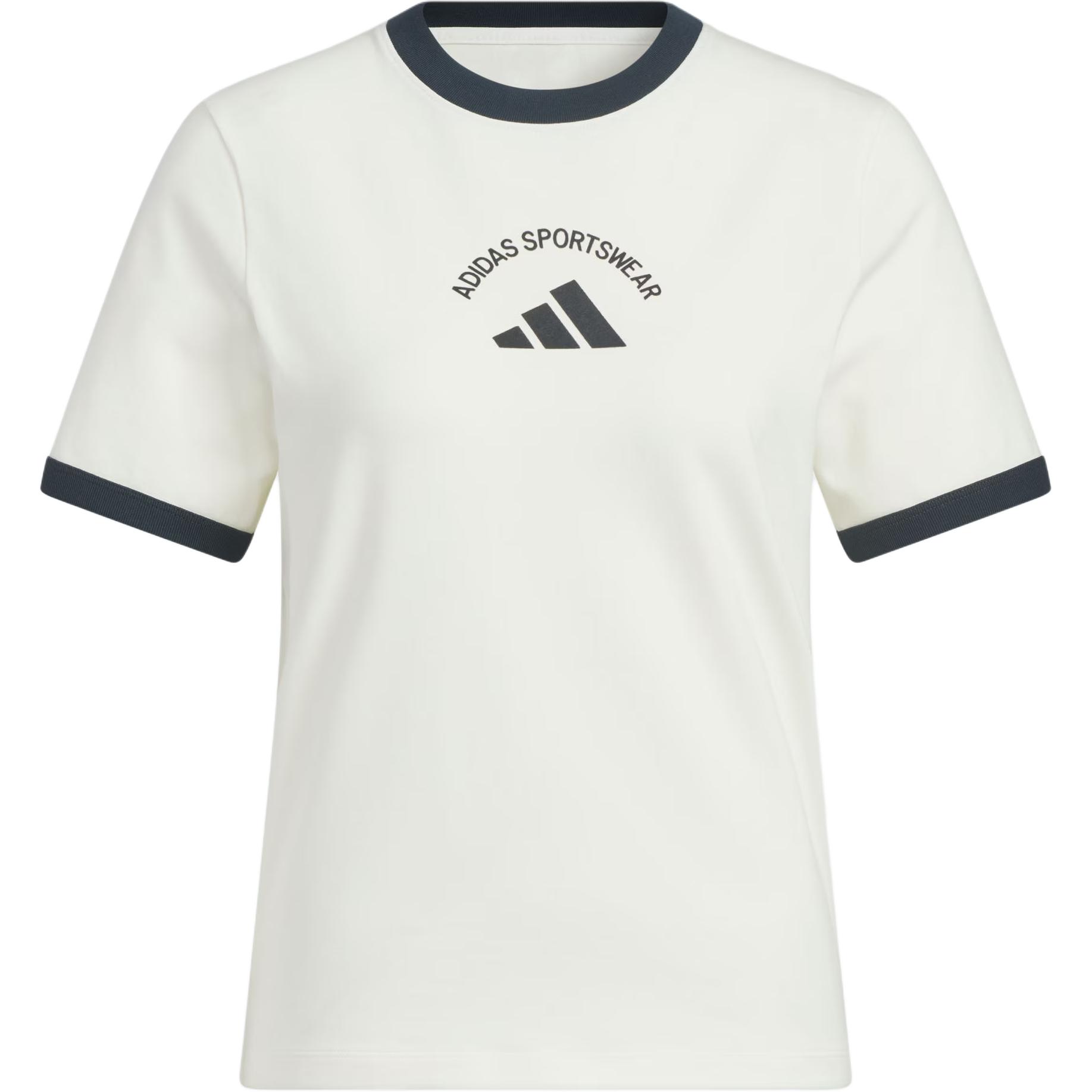 Футболка Regular SS25 женская Adidas, белый/синий — фото 3