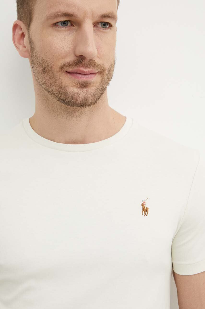 

Хлопковая футболка Polo Ralph Lauren, бежевый