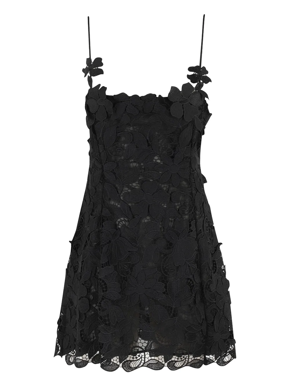 

Мини-платье с цветочным кружевом BLUMARINE, черный