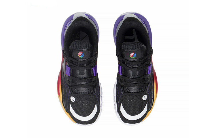 Баскетбольные кроссовки All City 10 Kids GS Low-top черные/фиолетовые New Lakers Lining Young — фото 4