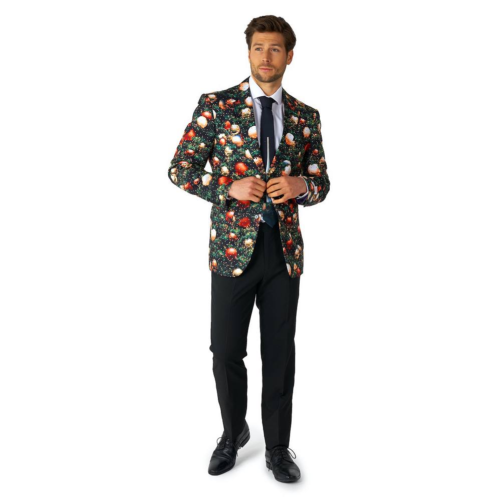 

Мужские костюмы OppoShine Pine Metallic Christmas Tree Современный крой из костюма и галстука OppoSuits, цвет Shine Pine