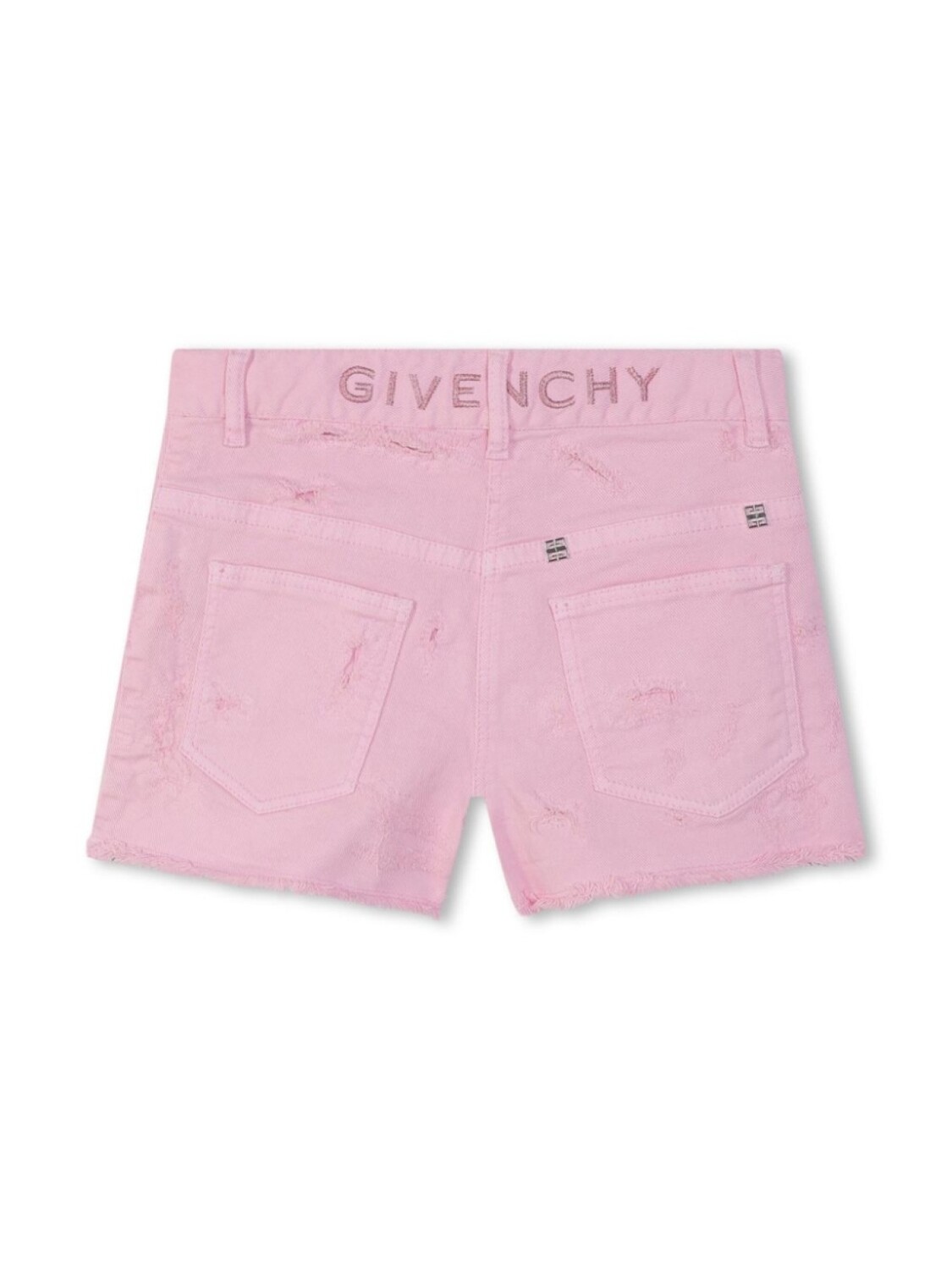 Givenchy Kids шорты с эффектом потертости и логотипом 4G, розовый — фото 2