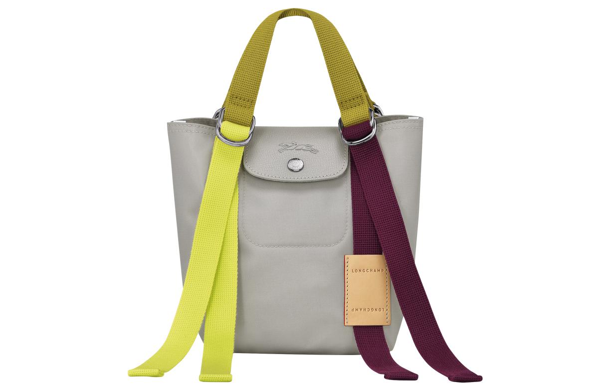 

Le Pliage Re play Canvas With Leather Trim Canvas Shoulder Bag, Handbag Trumpets Women's Gray LONGCHAMP