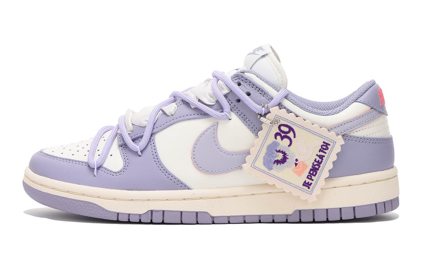 

Кроссовки Nike Dunk Skateboard Shoes Women's Low-Top White Purple