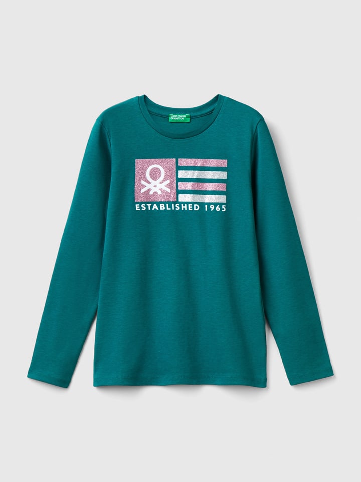 

Рубашка с длинным рукавом Benetton, синий