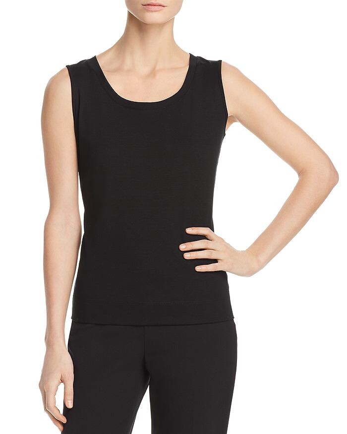 

Майка Lafayette 148 New York из хлопка в рубчик, черный