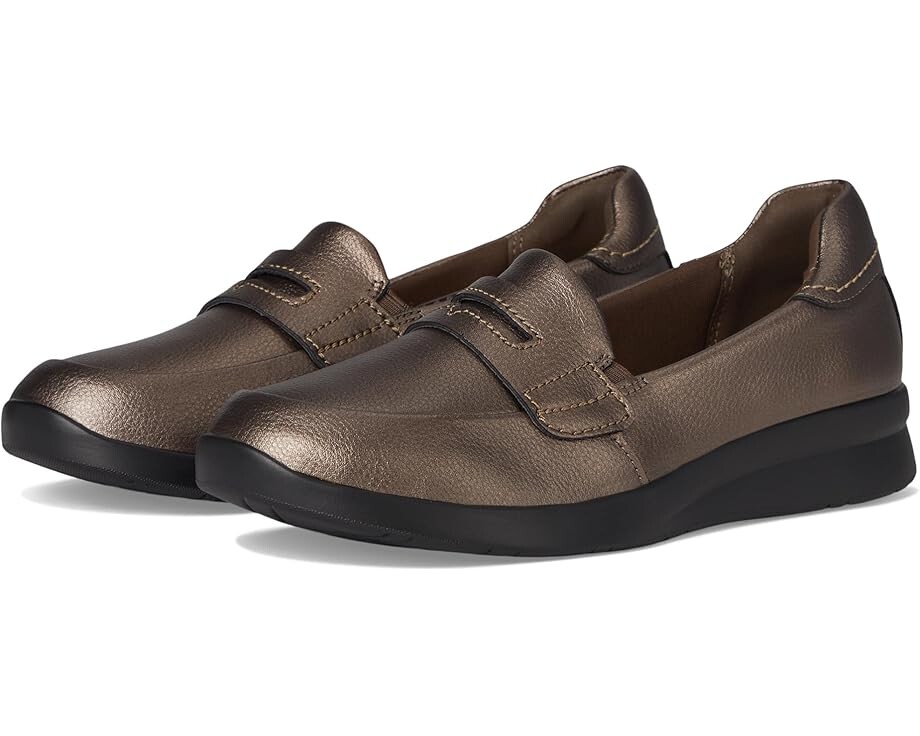 Лоферы Clarks Ellowyn Penny, цвет Bronze Metallic Leather