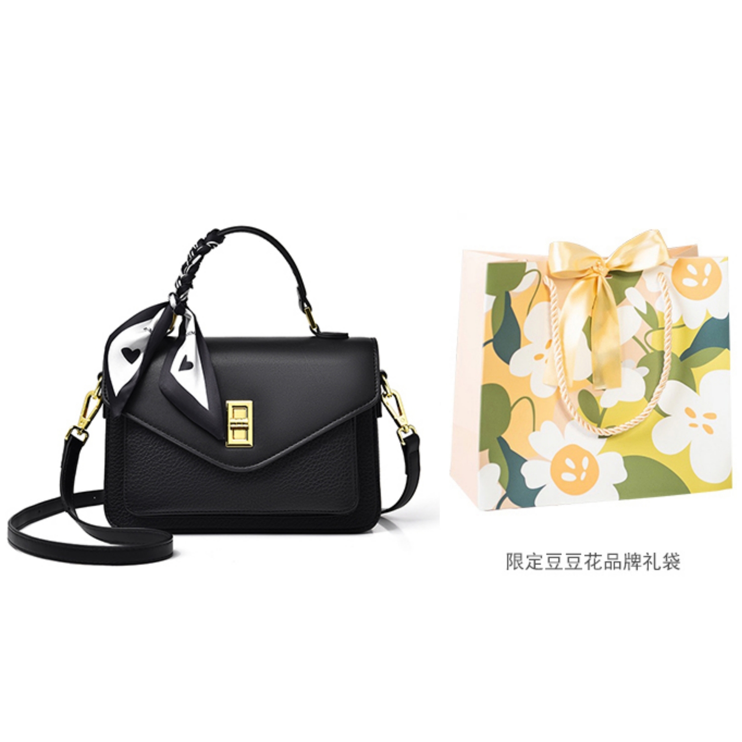 

Versman Женская сумка кросс-боди большая бежево-хаки и классическая черная, Black[Wide Strap+Thin Shoulder Strap+Silk Scarf]