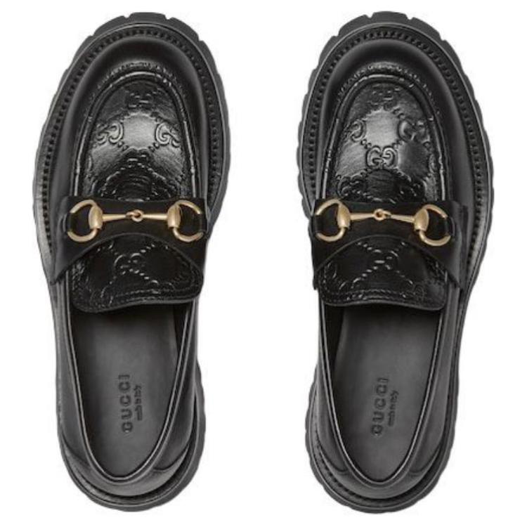Женские лоферы на массивной подошве с Horsebit 'Черный' GUCCI — фото 3